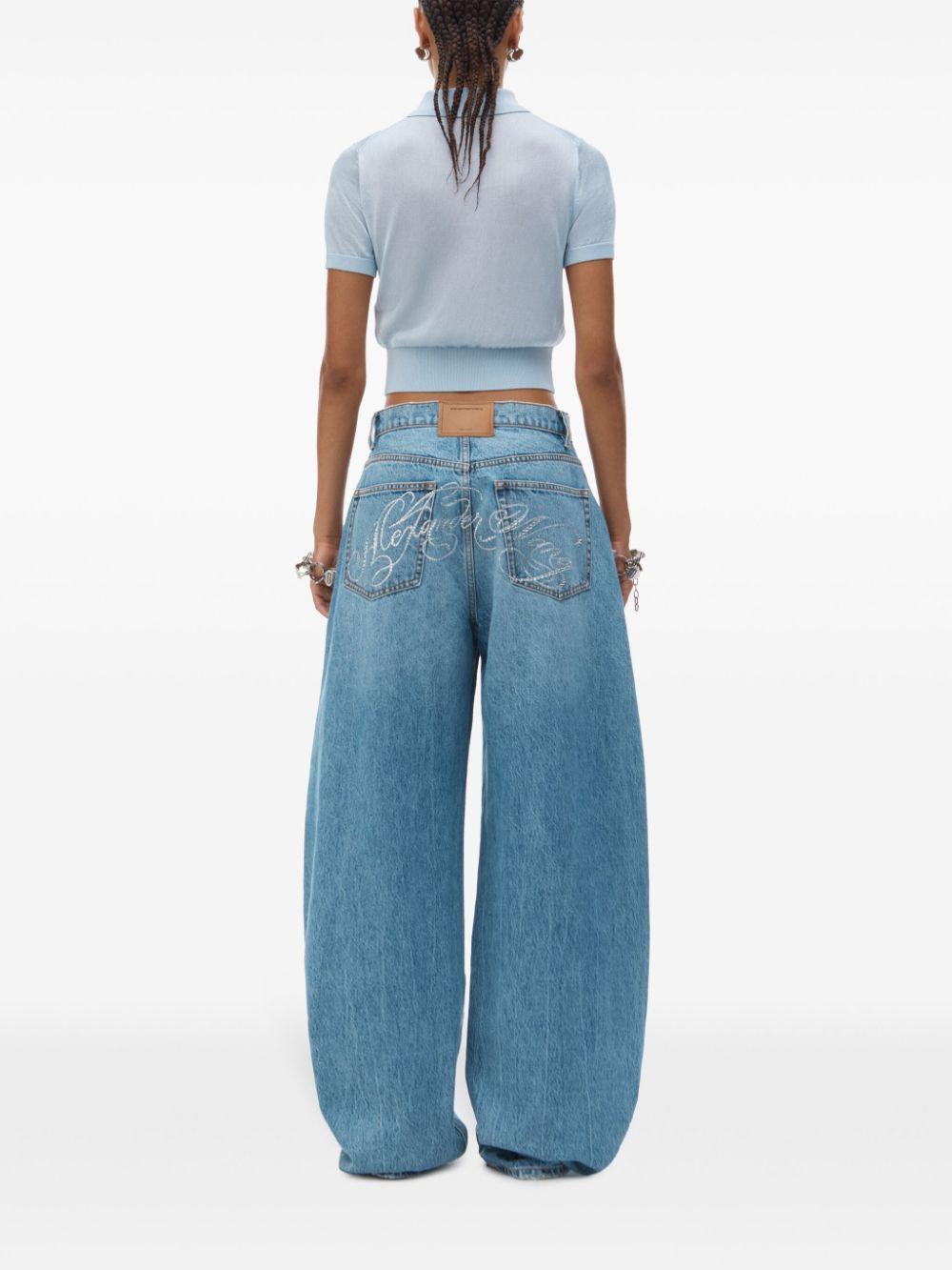 Cardigan polo in viscosa con logo ricamato 4KC1253077 464A ARIEL BLUE ALEXANDER WANG