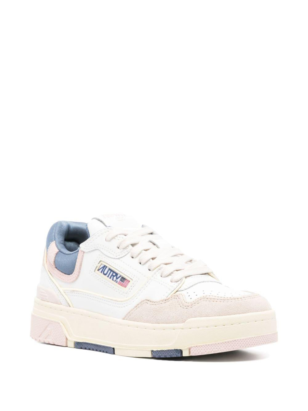 Sneakers CLC Low in Pelle e Suede Colore Bianco e Peach Whip ROLWMC01 WHITE PEACH AUTRY