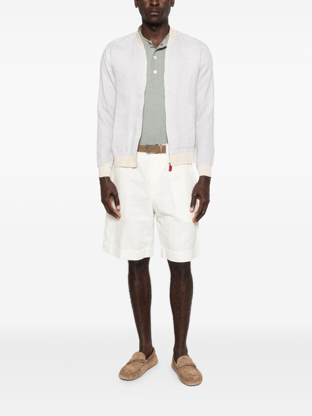 KITON - Bomber con zip UGO001H0961319001 COSTINA BIANCO KITON