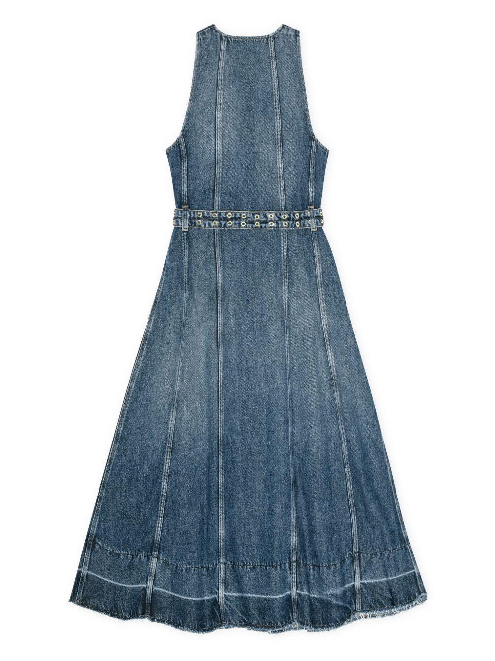 Blue Belted Midi Dress J1728 567 MID BLUE VINTAGE GANNI