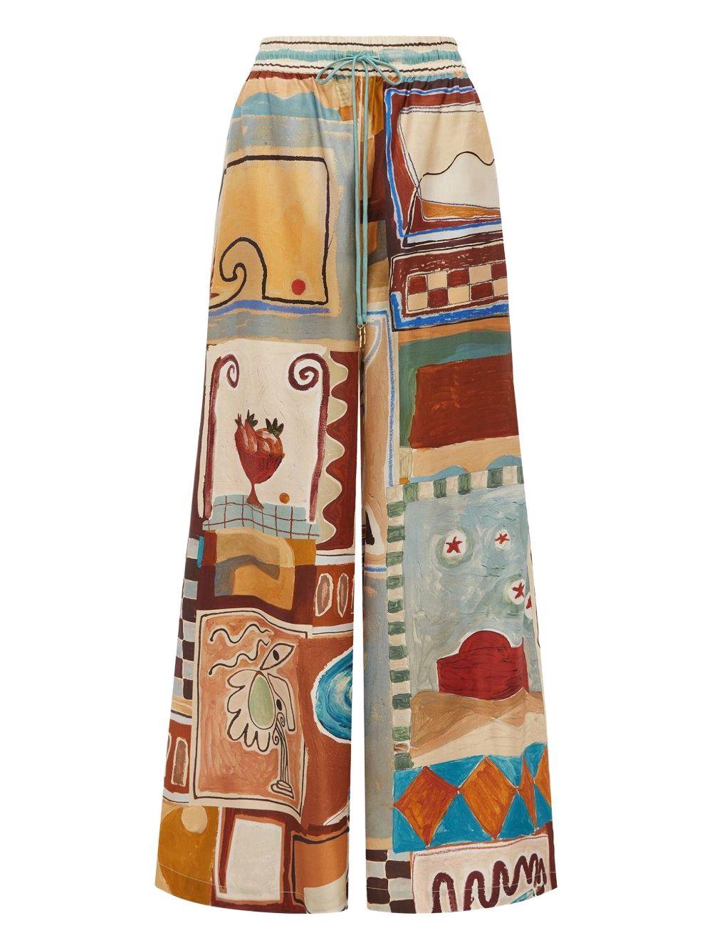 Pantaloni Michelle in seta 6290P MULTI ALEMAIS