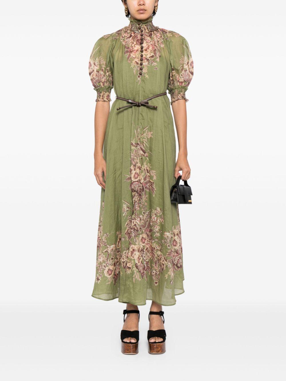 1025DSS242 KHAKI FLORAL ZIMMERMANN