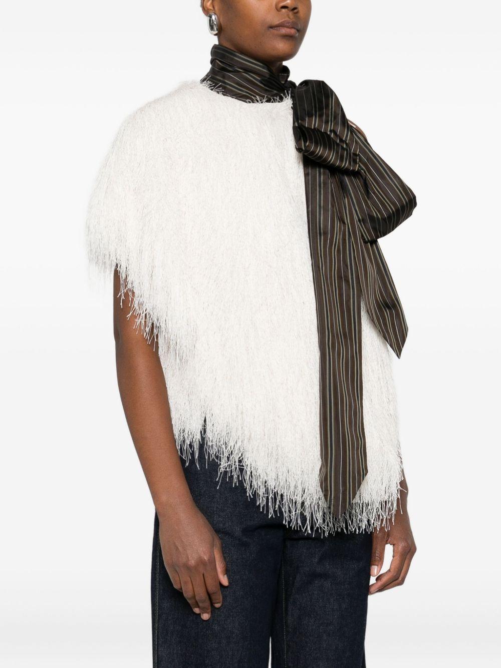 Fringed top CRESTABIS2031 1 WHITE DRIES VAN NOTEN