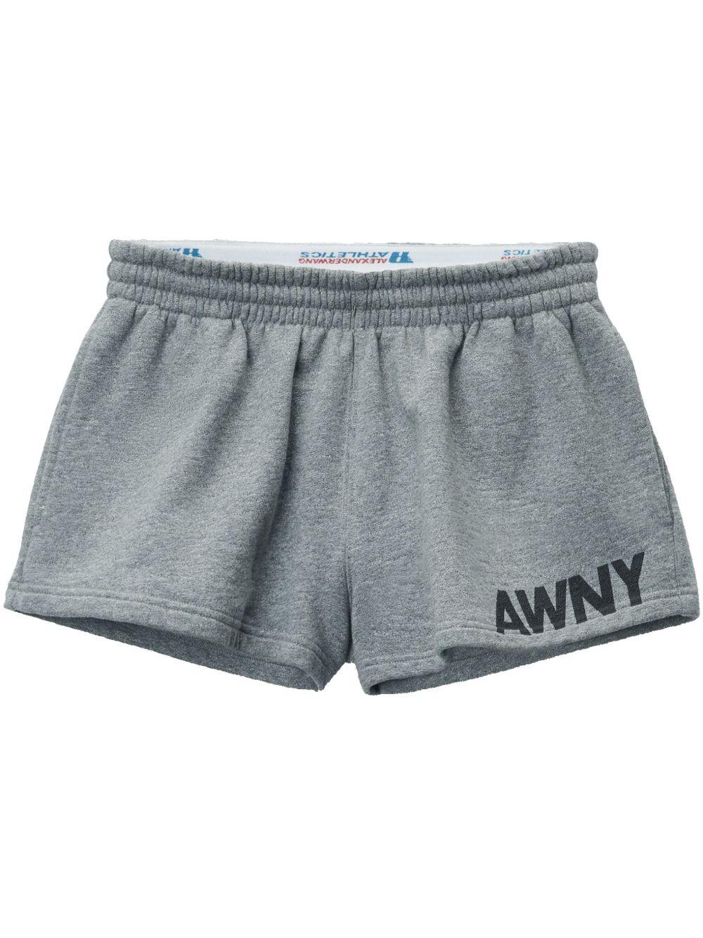 Logo running shorts 4CC2254427 021 DARK HEATHER GREY ALEXANDER WANG