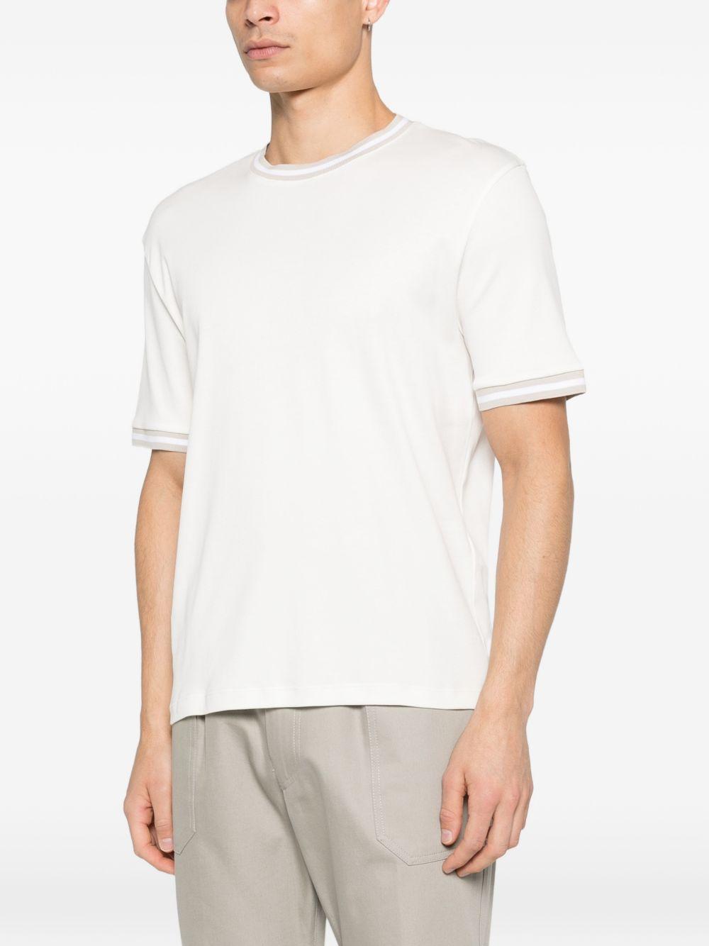 T-shirt girocollo in jersey di cotone M75TSHM13TES0M291 010301 BIANCO TORTORA ELEVENTY