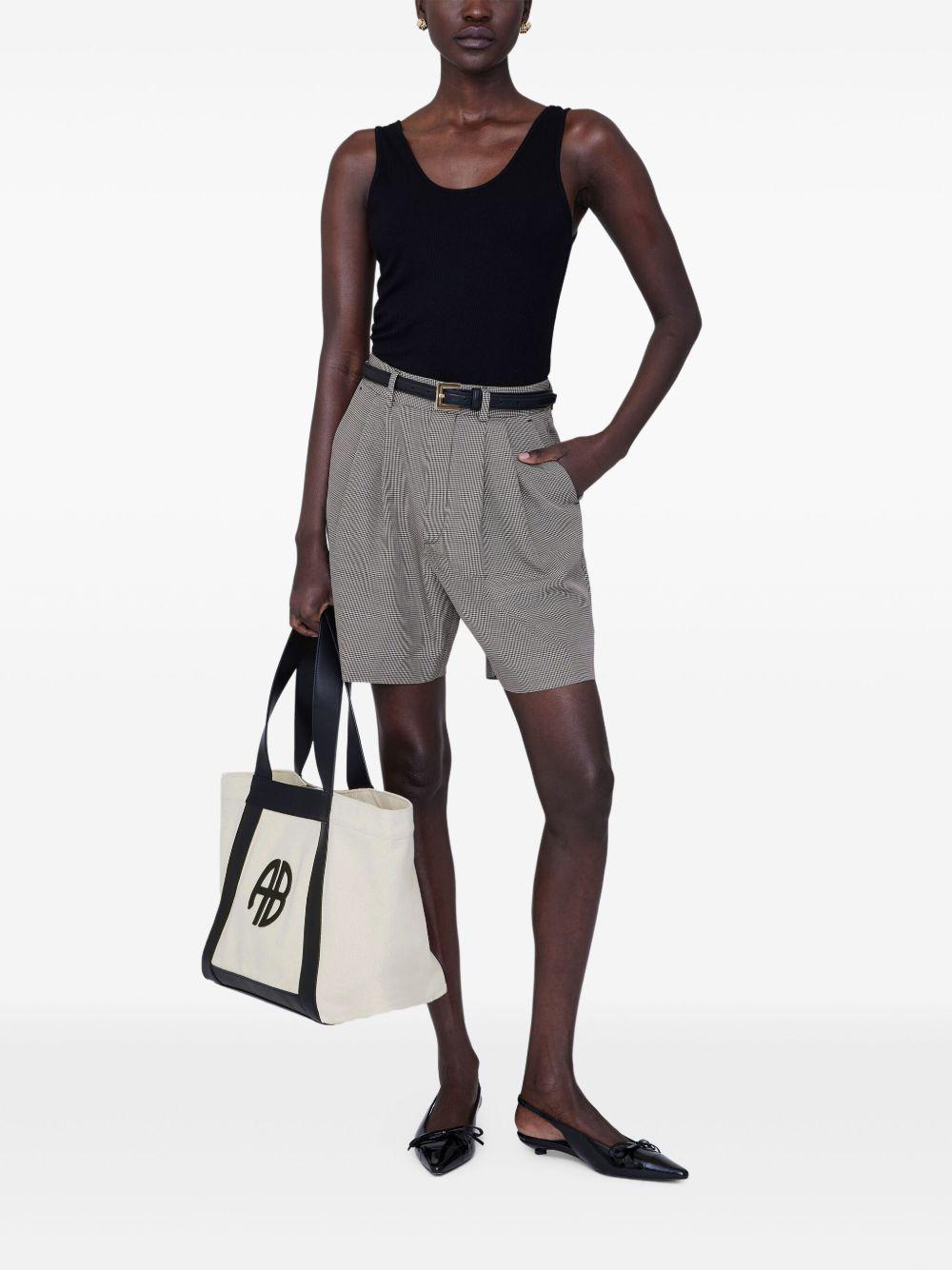 Cara Tote - Natural Canvas With Black A1310811 NAT1 TAN ANINE BING