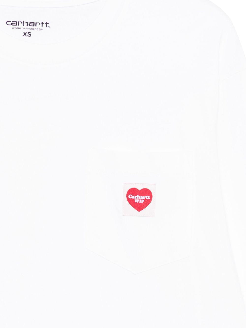 L/S Pocket Heart T-Shirt I035300 1WZXX WHITE RED CARHARTT WIP