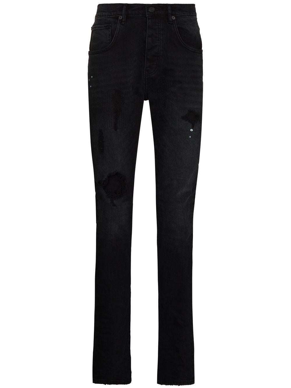 Jeans slim effetto vissuto P002 P002BLR BLACK REPAIR PURPLE BRAND