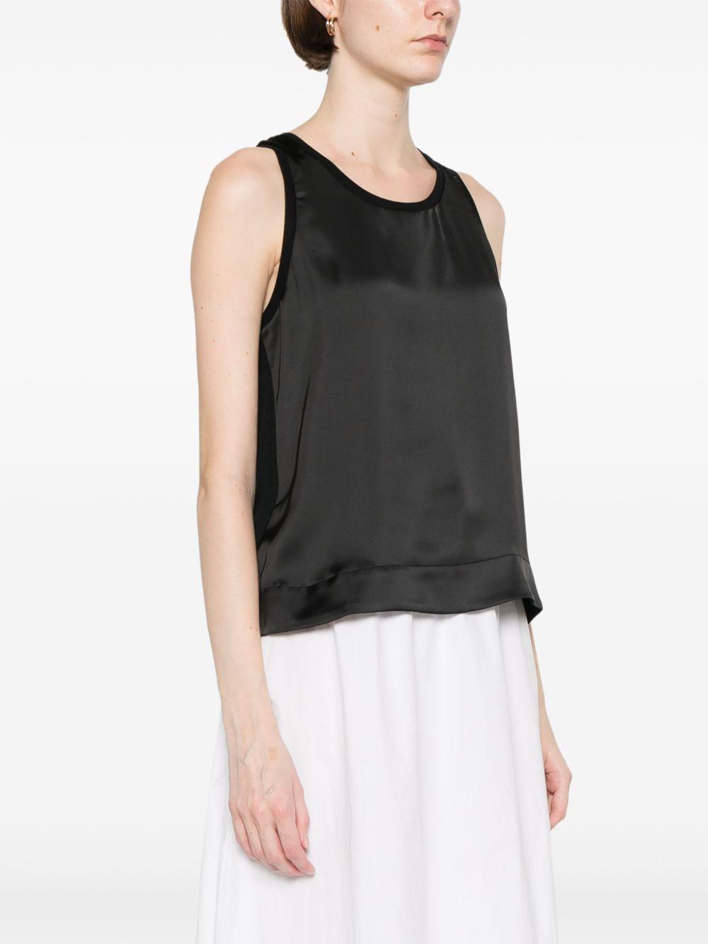 Tank top in glam knit effect e raso JG000268D52056 9300 Nero HERNO