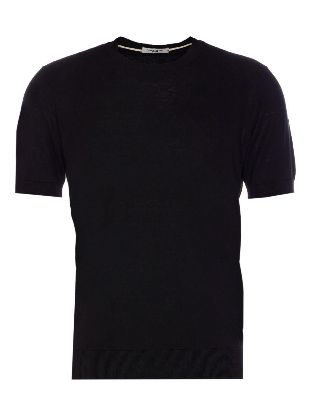 T-shirt in maglia di seta e cotone A010F200 9000 PAOLO PECORA