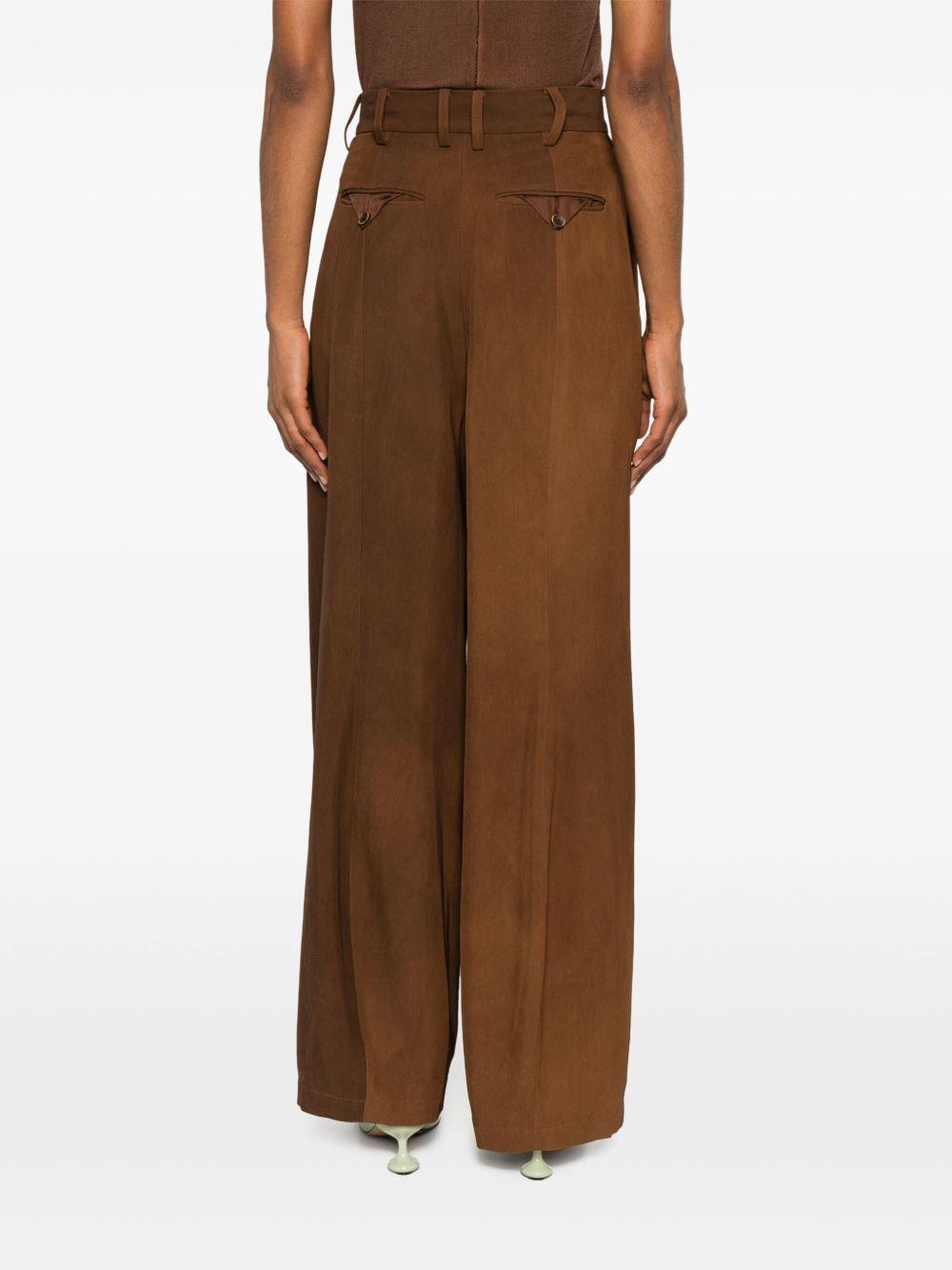 Pantaloni plissettati UW3046 UW600 BROWN UMA WANG
