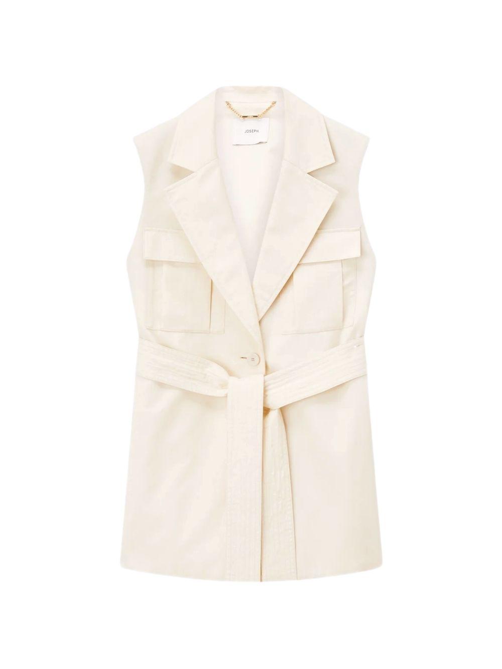Diafa Cotton Linen Sleeveless Jacket JF009694 0287 MARBLE JOSEPH