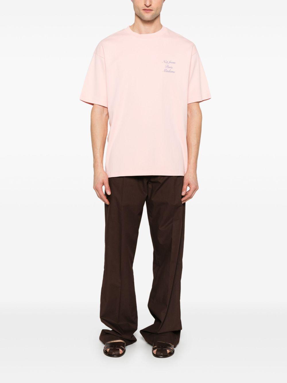 Le T-Shirt Slogan Cursive GTS209CO002 LIGHT PINK DROLE DE MONSIEUR