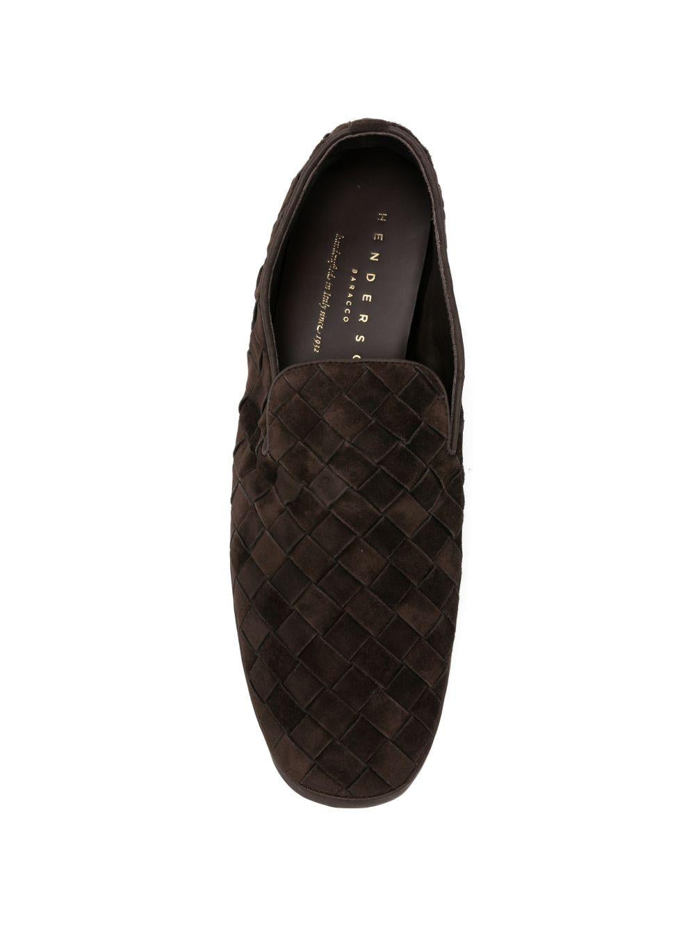 HENDERSON BARACCO - Mocassino slip on in nappa intrecciata GUINEAS5 CASHMERE EBONY HENDERSON