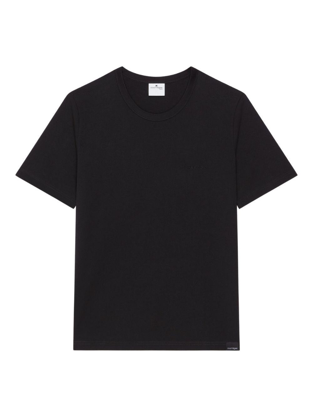 Embroidered T-shirt 325JTS206JS0233 9999 BLACK COURREGES