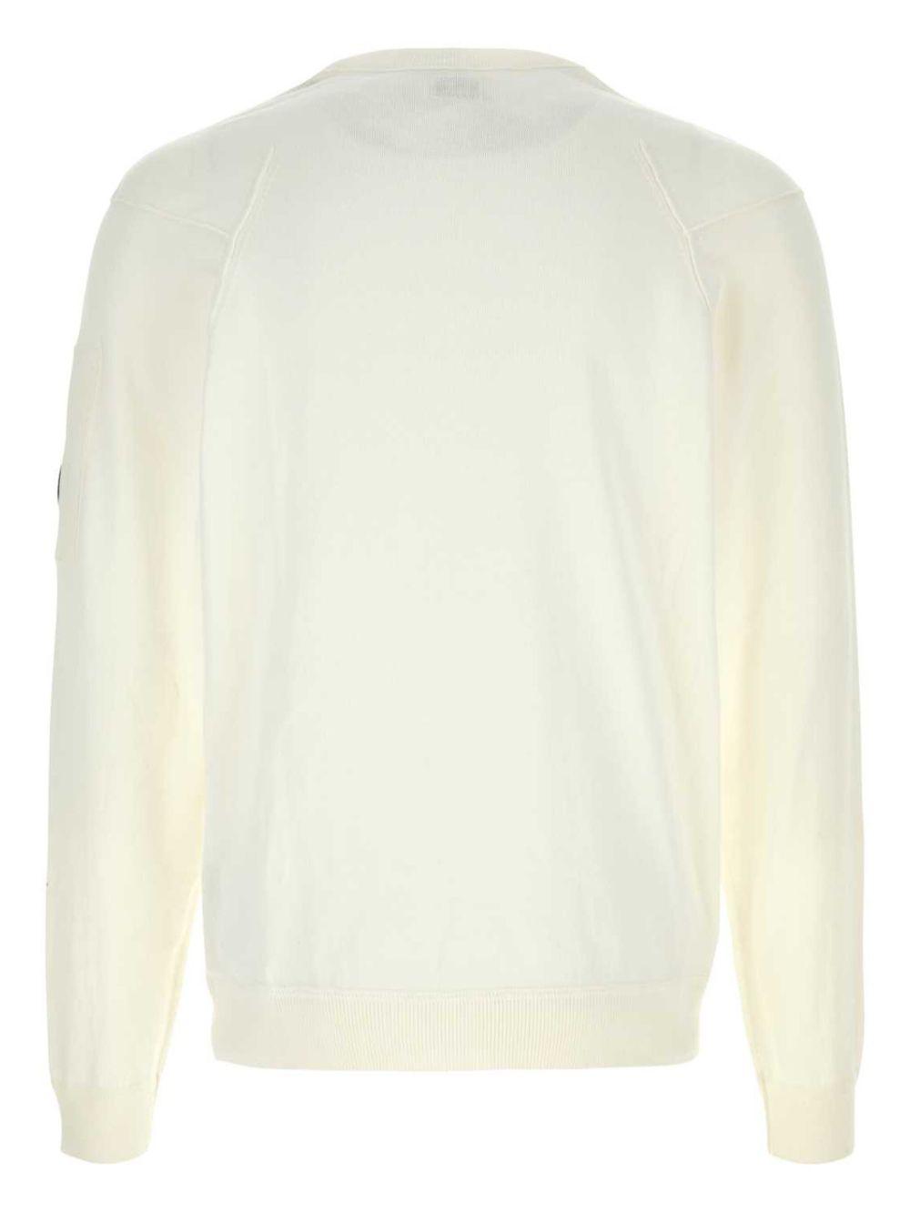 Sea Island Crewneck Lens Knit 18CMKN026A004037A 103 GAUZE WHITE CP COMPANY