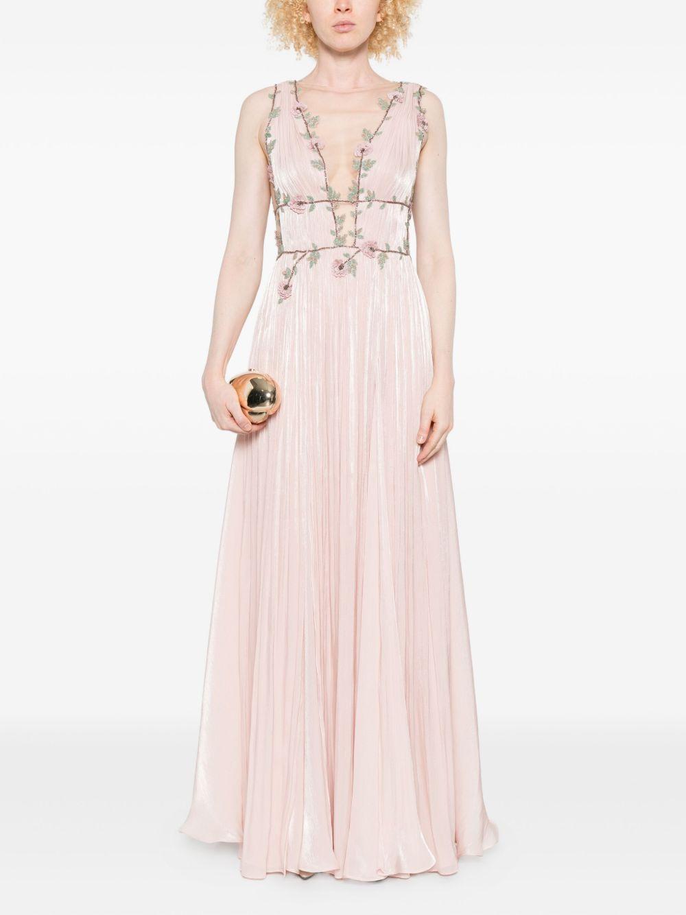 Nalina Lurex Georgette Draped Gown PF2539 NUDE PINK COSTARELLOS