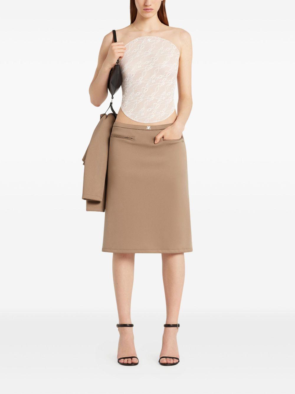 Illusion Circle Lace Bodysuit 325JBD143PA0132 0001 HERITAGE WHITE COURREGES