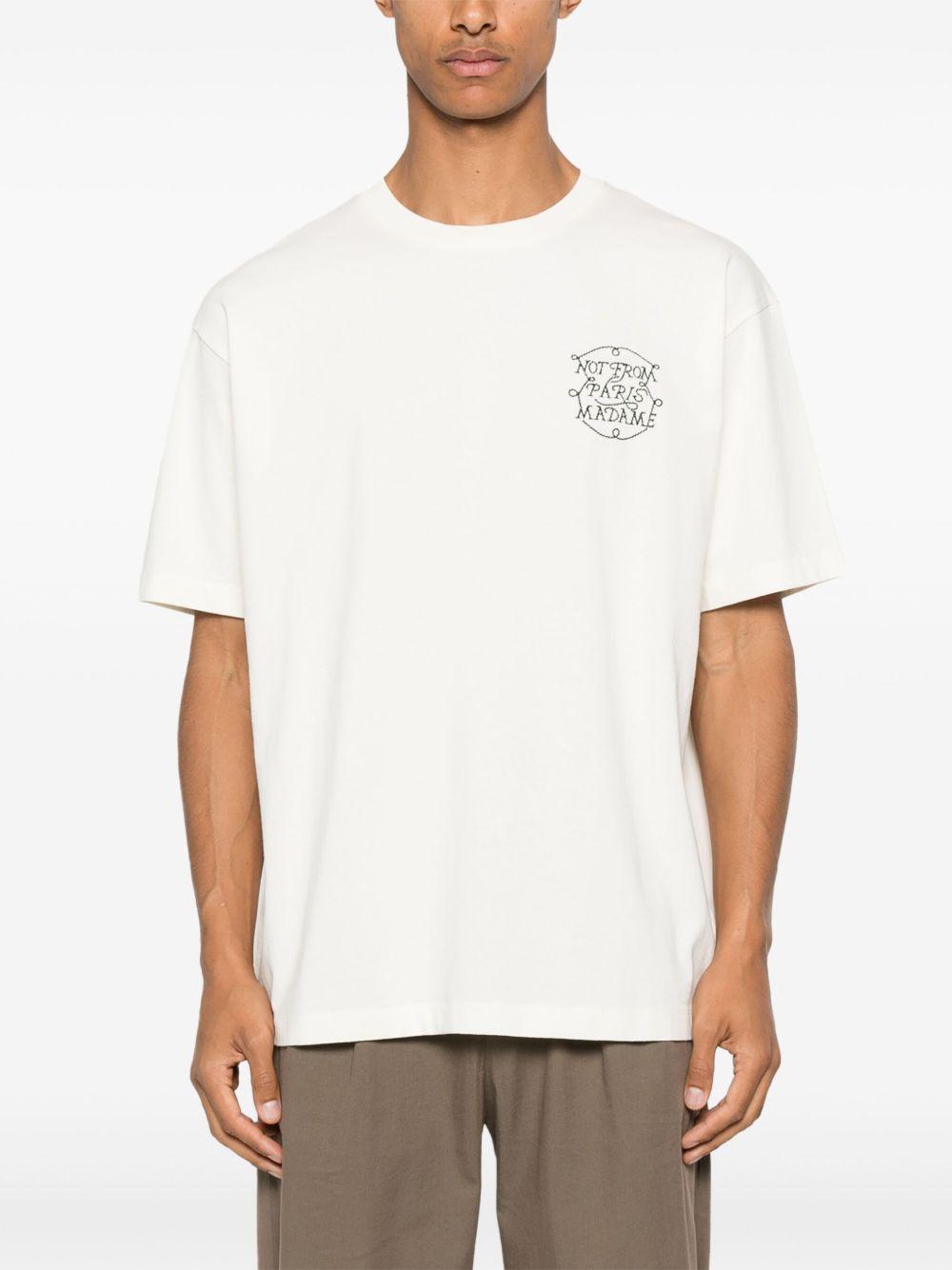 Le T-Shirt Slogan Tresses HTS259CO134 OFF WHITE DROLE DE MONSIEUR