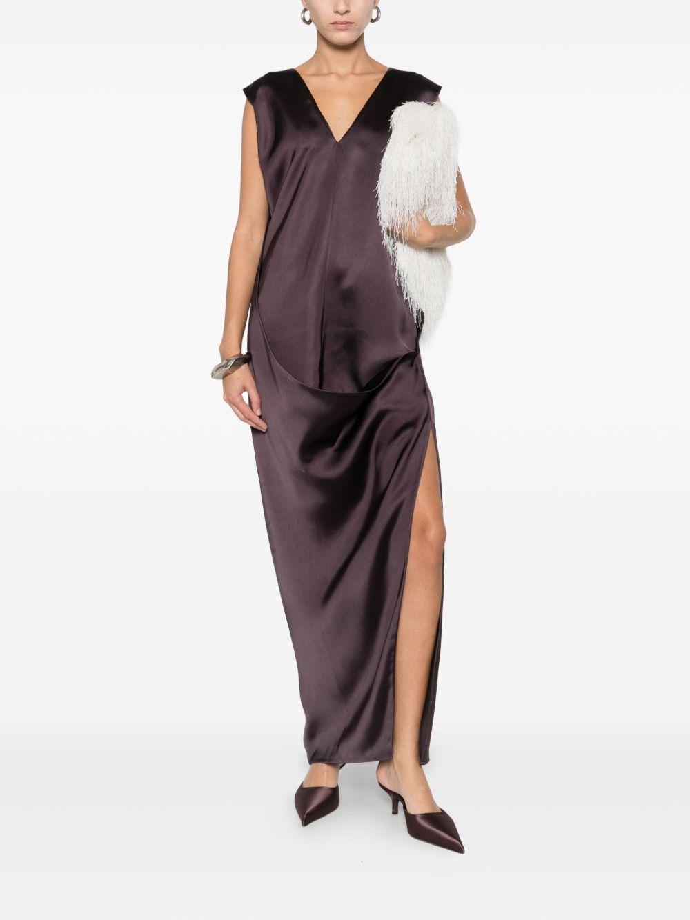 Abito in raso di viscosa Runway AUSTRIA1234MM10527 003 CAFFE SPORTMAX