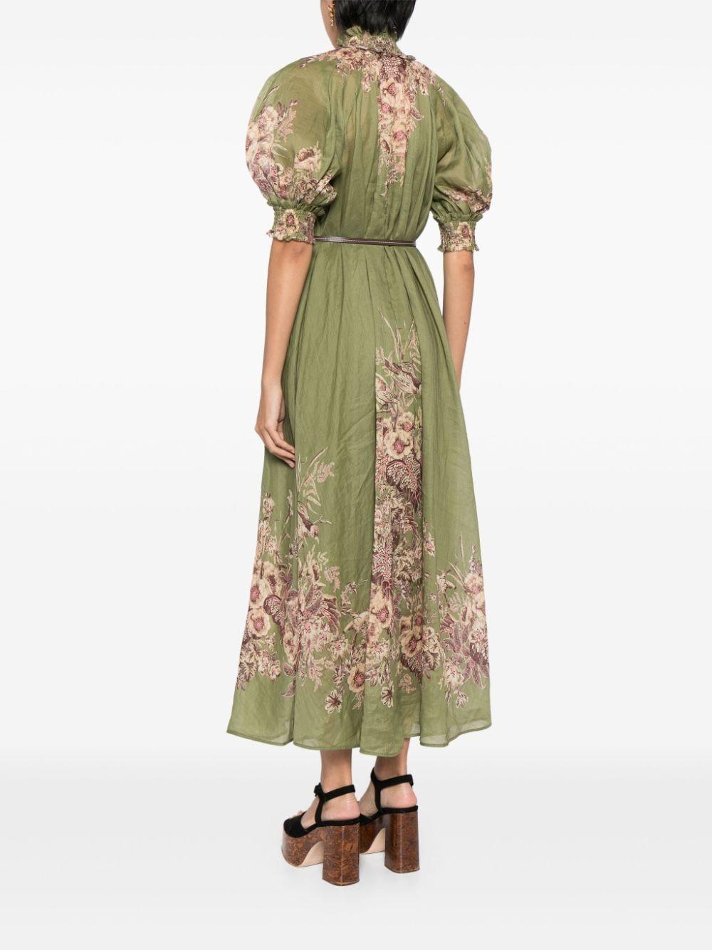 1025DSS242 KHAKI FLORAL ZIMMERMANN