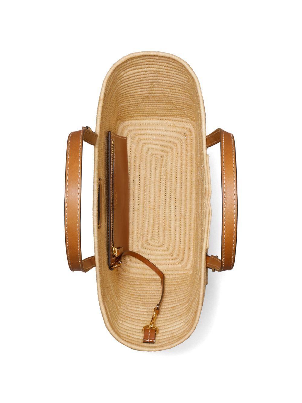 Ella Structured Straw Small Tote 183825 254 NATURAL TORY BURCH