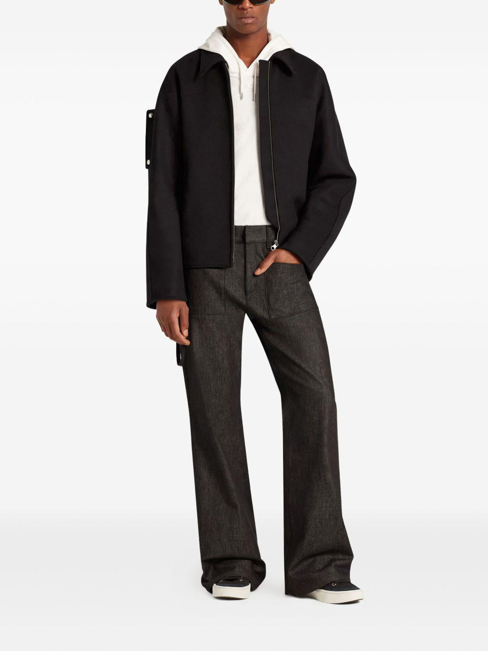 Embroidered Wool Bomber Jacket 325CBL308WO0118 9999 BLACK COURREGES