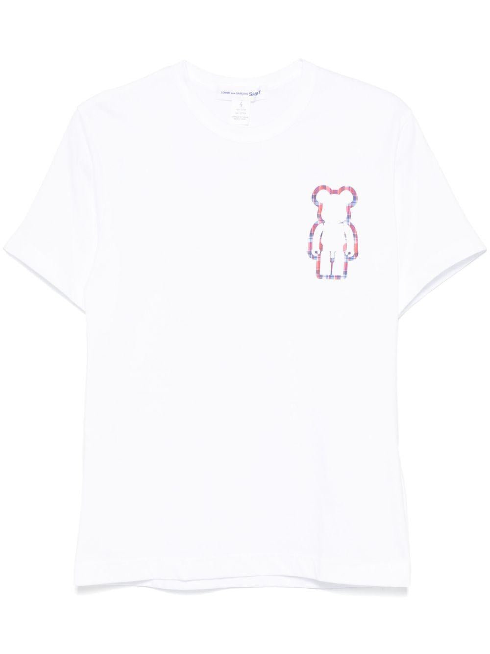 Be@rbrick Men's T-Shirt - White FOT027S25 1 WHITE CHECK COMME DES GARCONS SHIRT