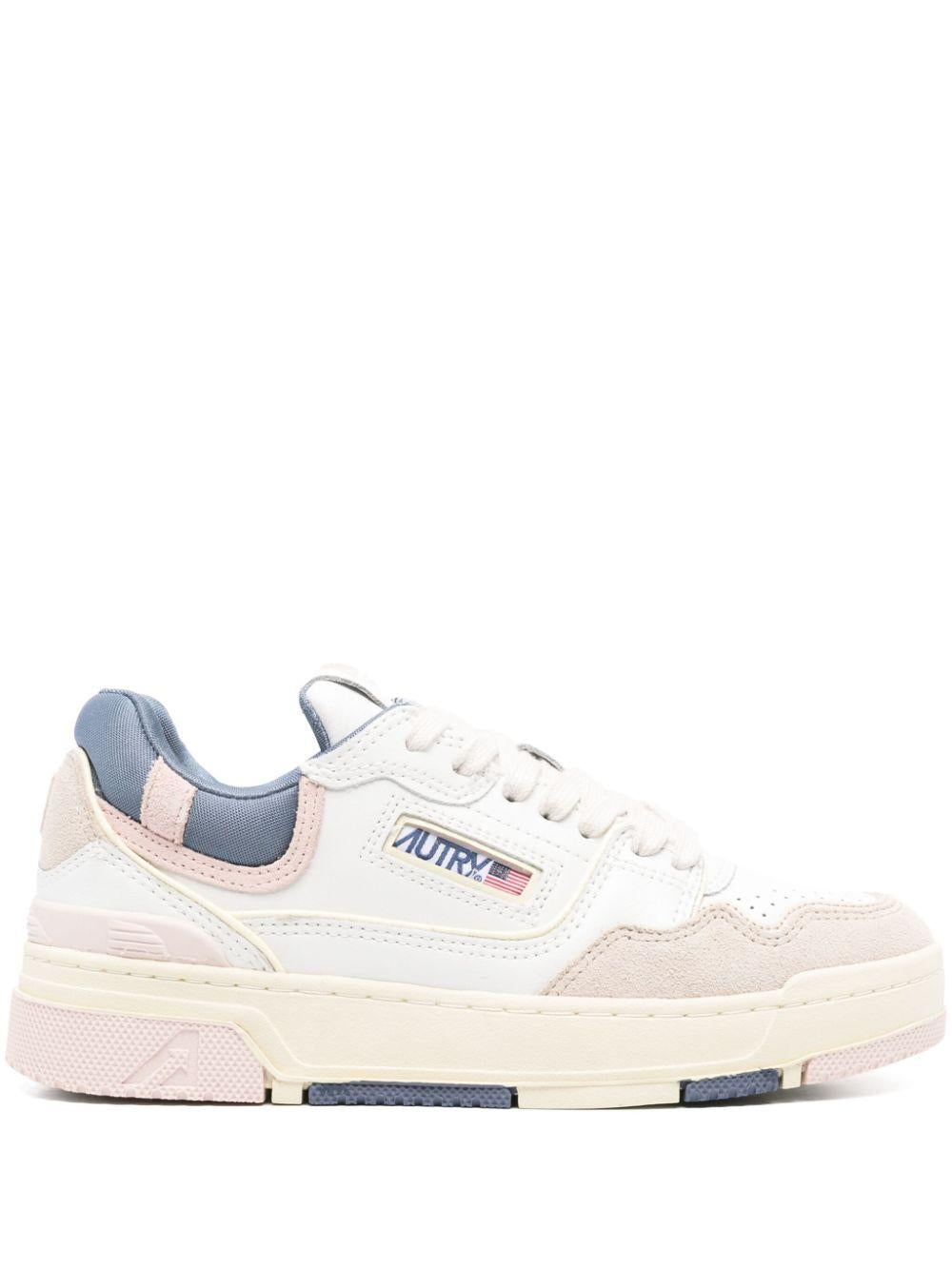 Sneakers CLC Low in Pelle e Suede Colore Bianco e Peach Whip ROLWMC01 WHITE PEACH AUTRY