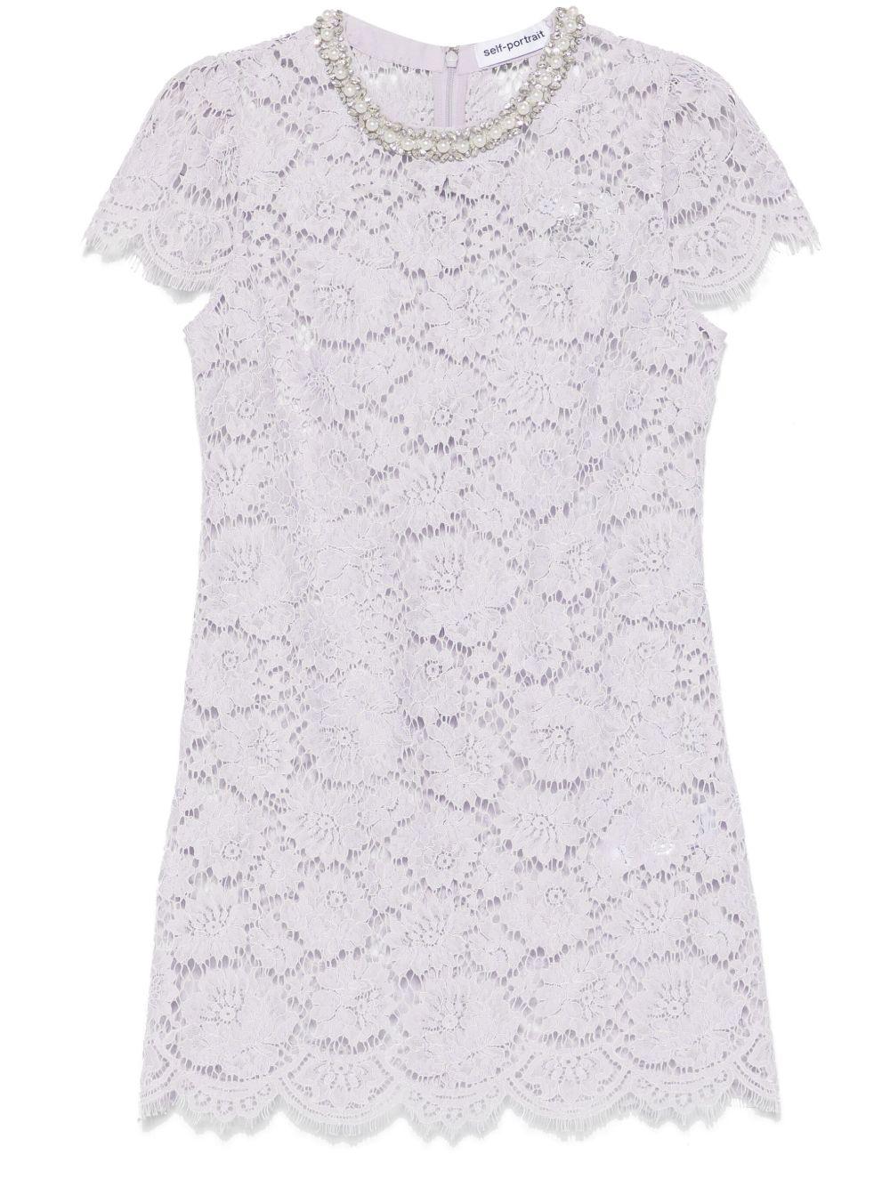 Lace mini dress SS25049SL LILAC SELF-PORTRAIT