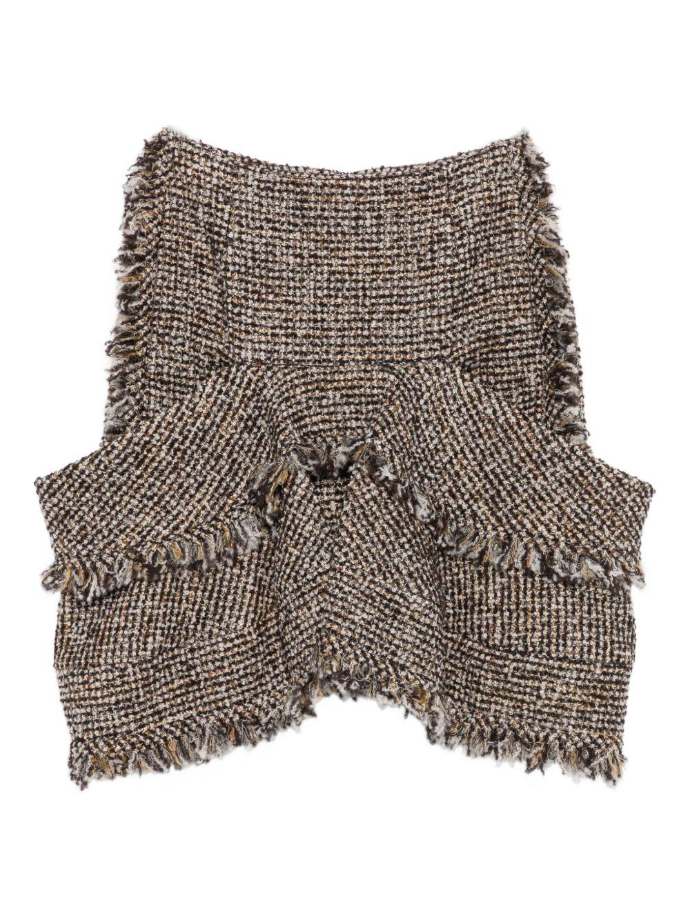 Gonna in tweed con frange 2508048 601 BROWN SACAI