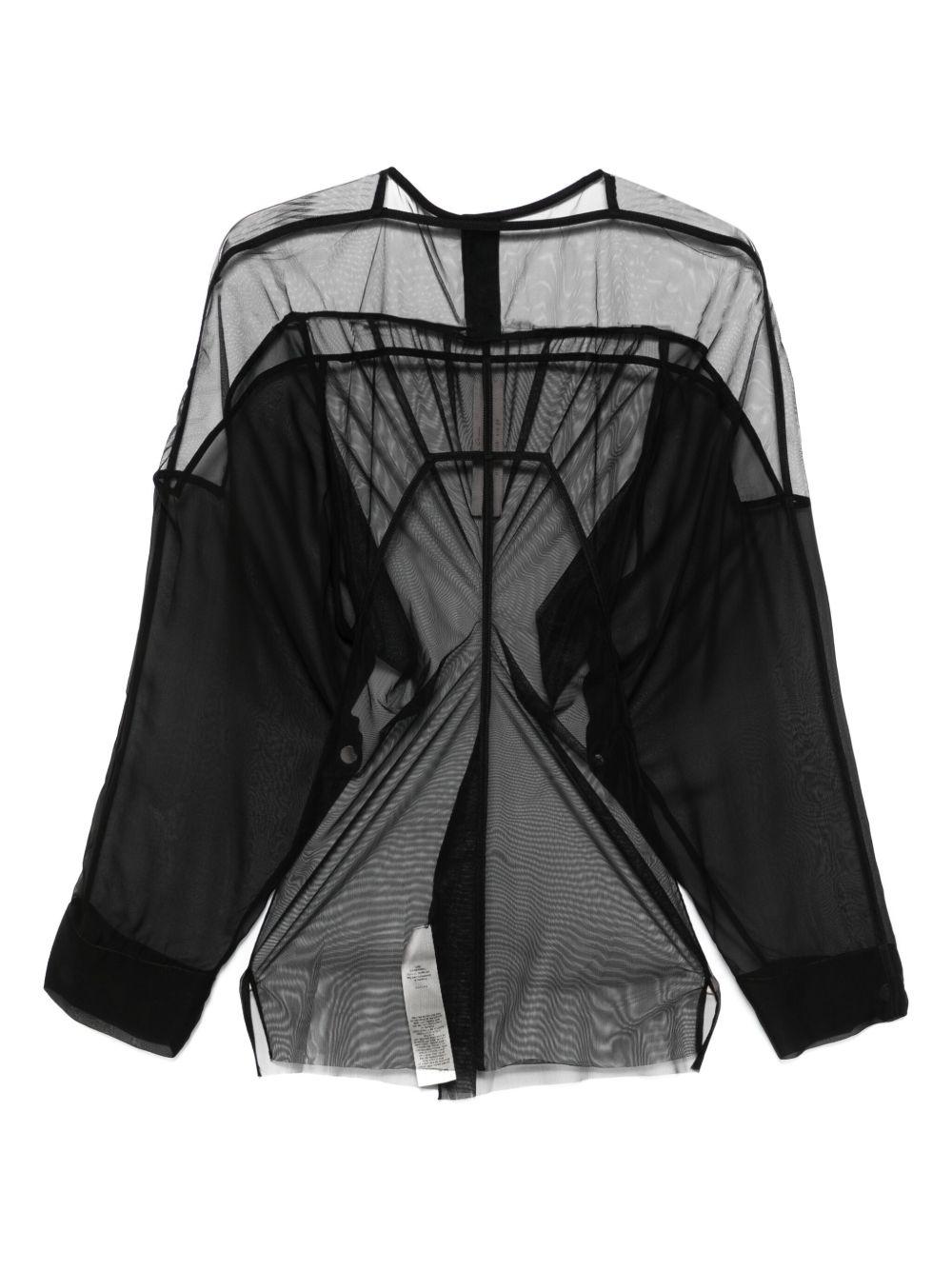 Collage Tulle T-shirt RP01E7229TUSS 09 BLACK RICK OWENS