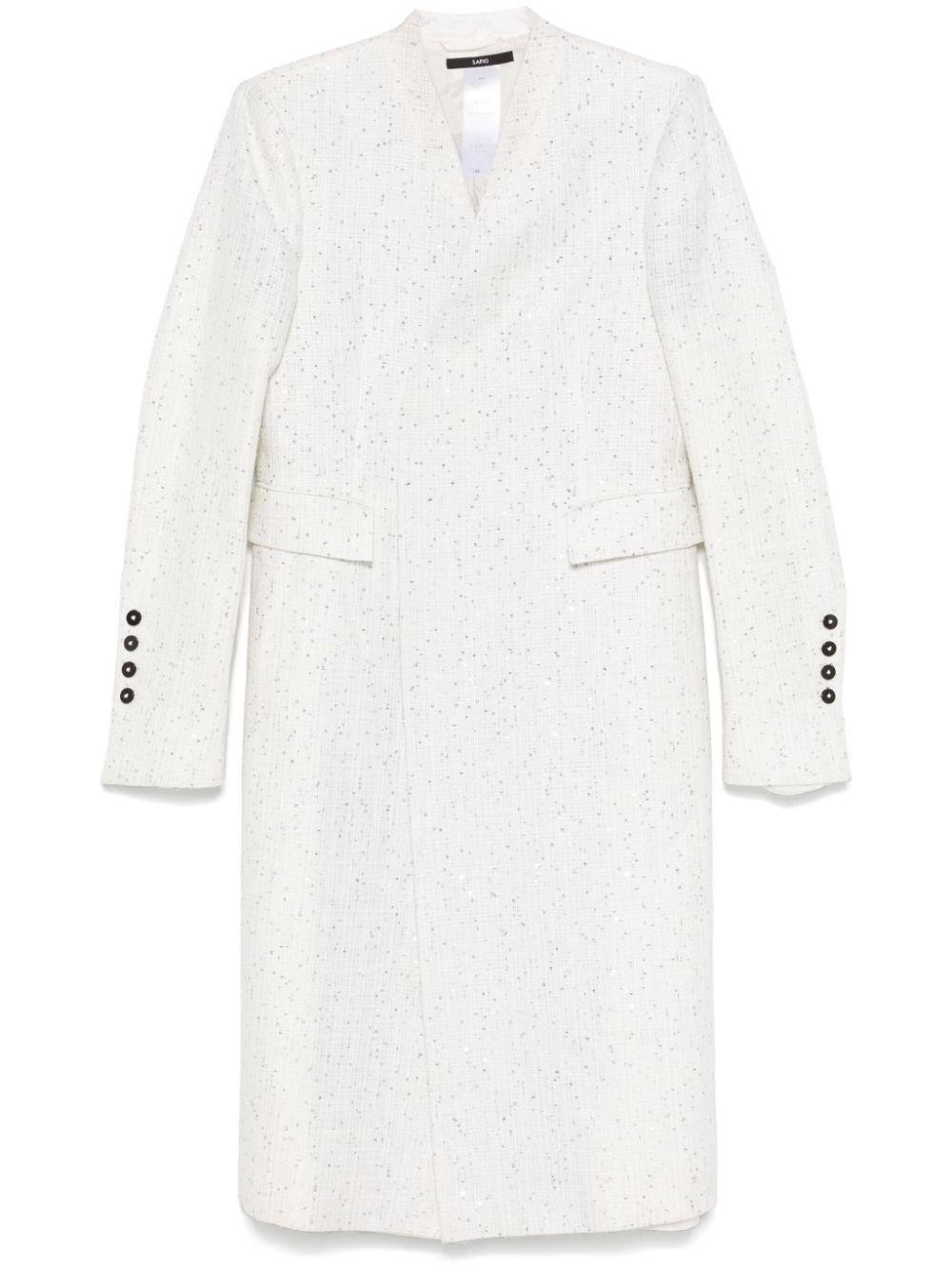 Giacca N°2SR Intrecciato Paillettes Bianco SS25N2SR INTRECCIATO PAILETTES BIANCO SAPIO