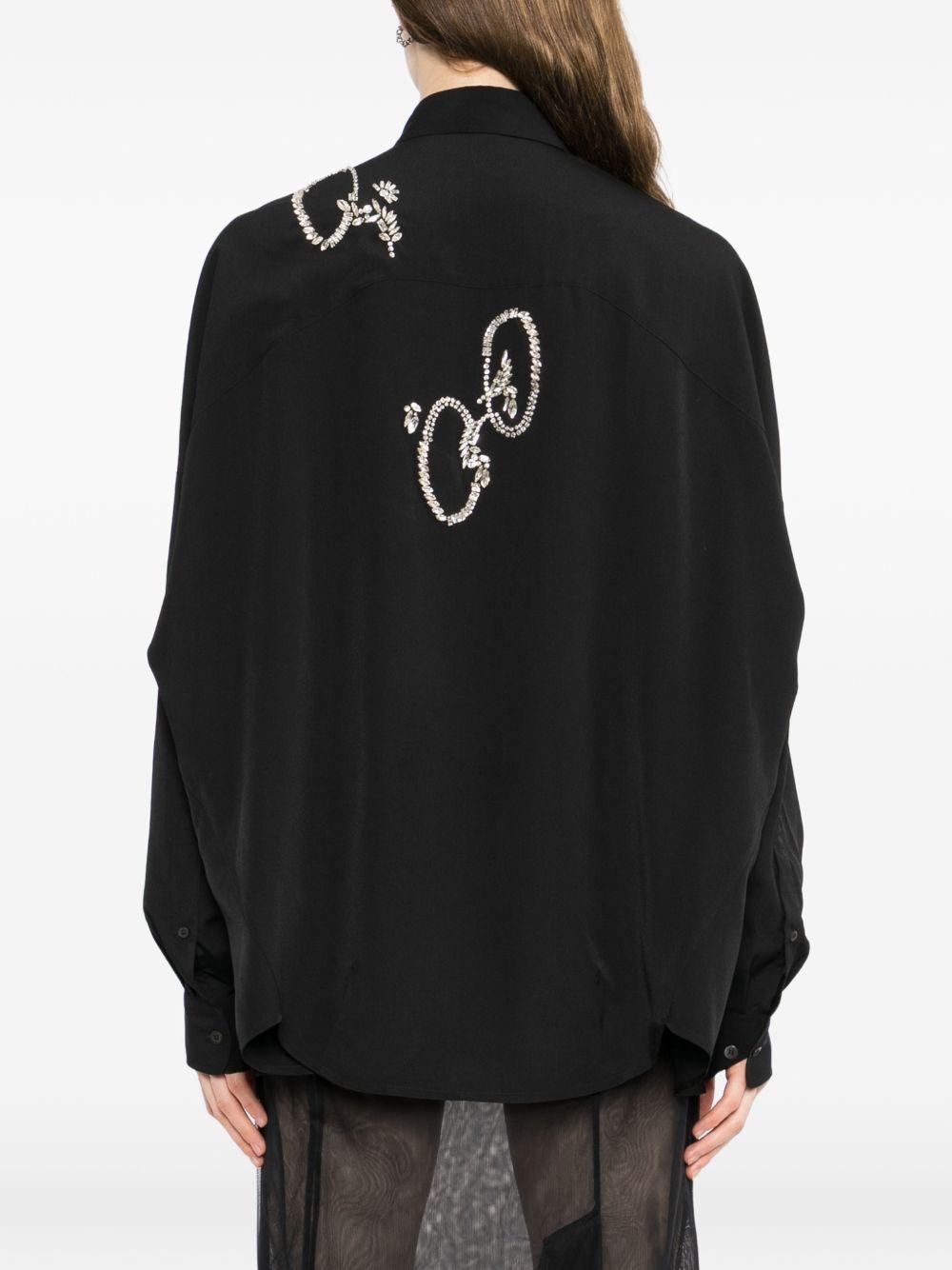 Rhinestones Embellished Shirt CASIAEMB3078 900 BLACK DRIES VAN NOTEN