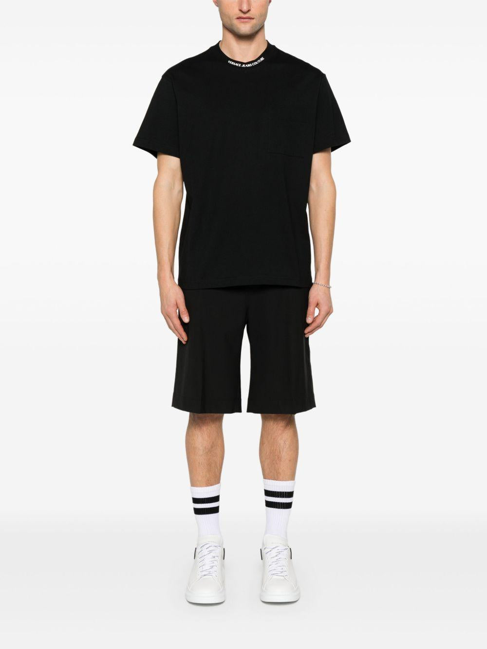 T-SHIRT IN COTONE 78GAHE03CJ00E 899 BLACK VERSACE JEANS COUTURE