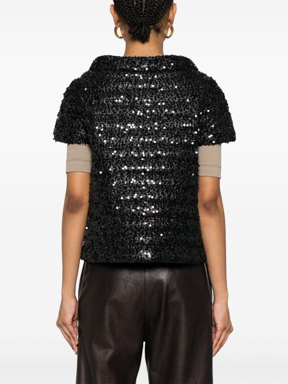 Cappa in Paillettes Mesh PI002038D12705 9300 Nero HERNO