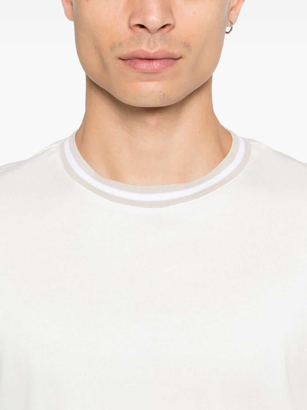 T-shirt girocollo in jersey di cotone M75TSHM13TES0M291 010301 BIANCO TORTORA ELEVENTY