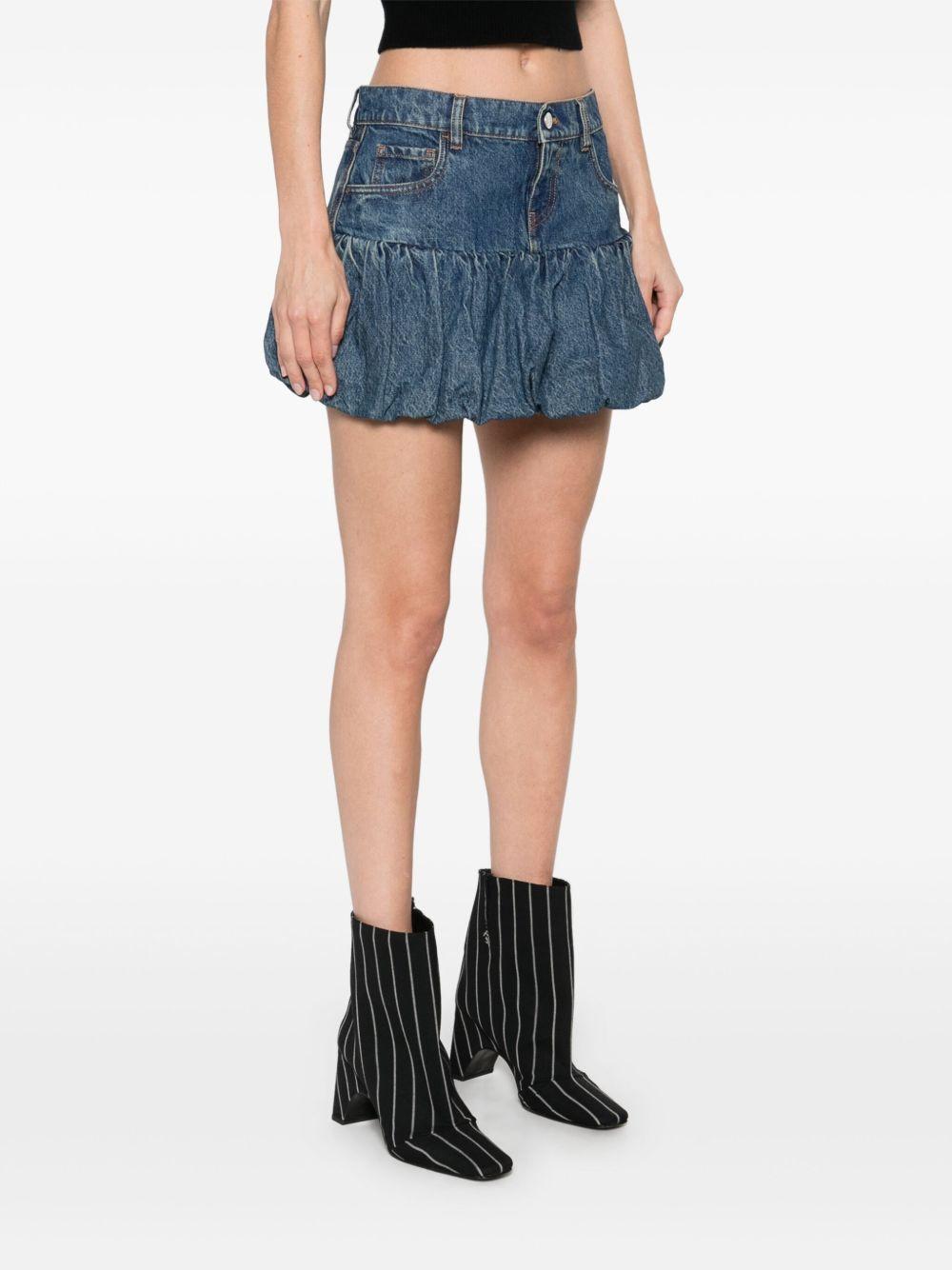 Gathered Hem Denim Mini Skirt COPJ76F2014 BLUE VINTAGE COPERNI
