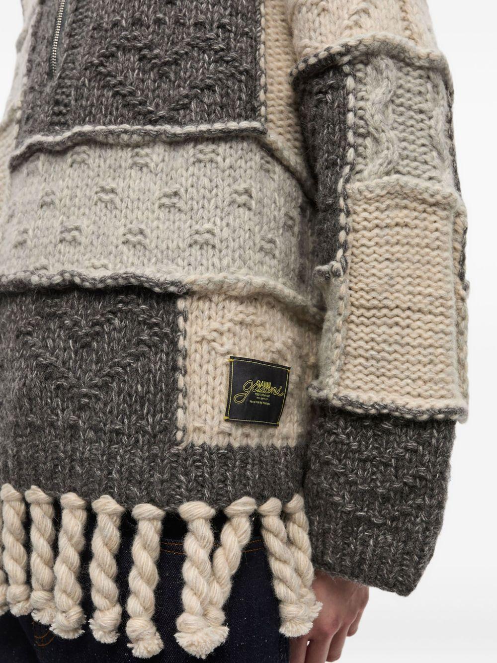 Patchwork Fringe Jumper K2508 999 MULTICOLOUR GANNI