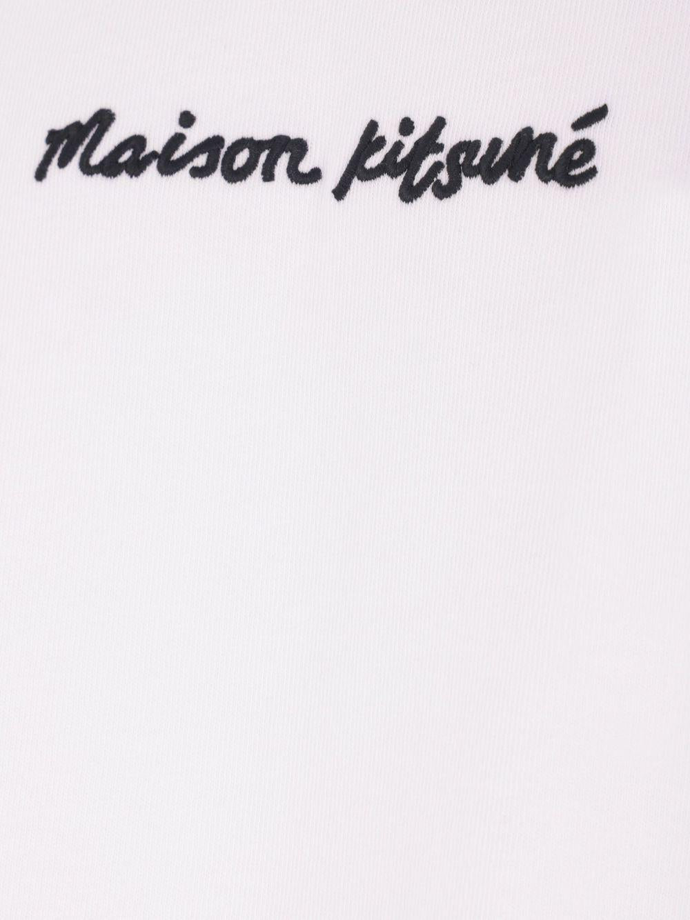Logo-embroidered t-shirt<BR/> OM00122KJ0119 P100 WHITE MAISON KITSUNE