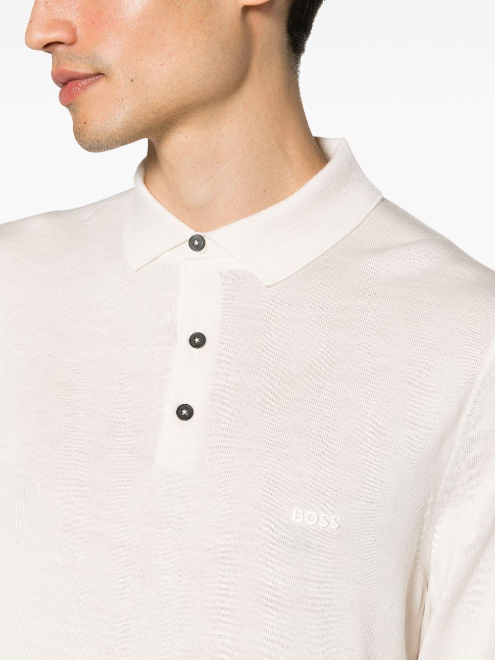 Maglione stile polo 50476357 131 OPEN WHITE BOSS