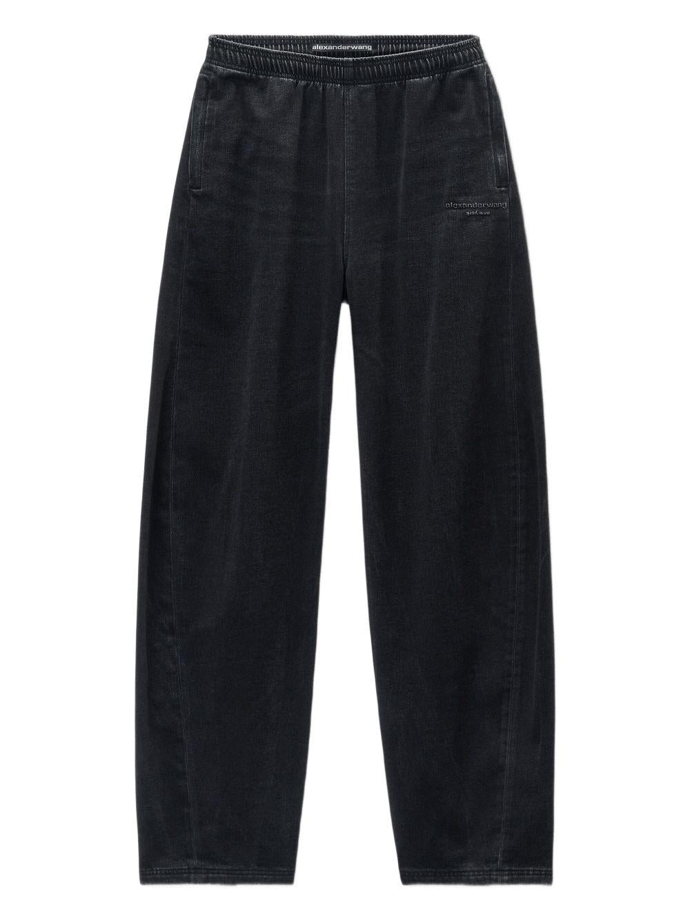 Pantaloni Sportivi in Denim Spazzolato Nero 4DC4254887 020A FADED BLACK ALEXANDER WANG