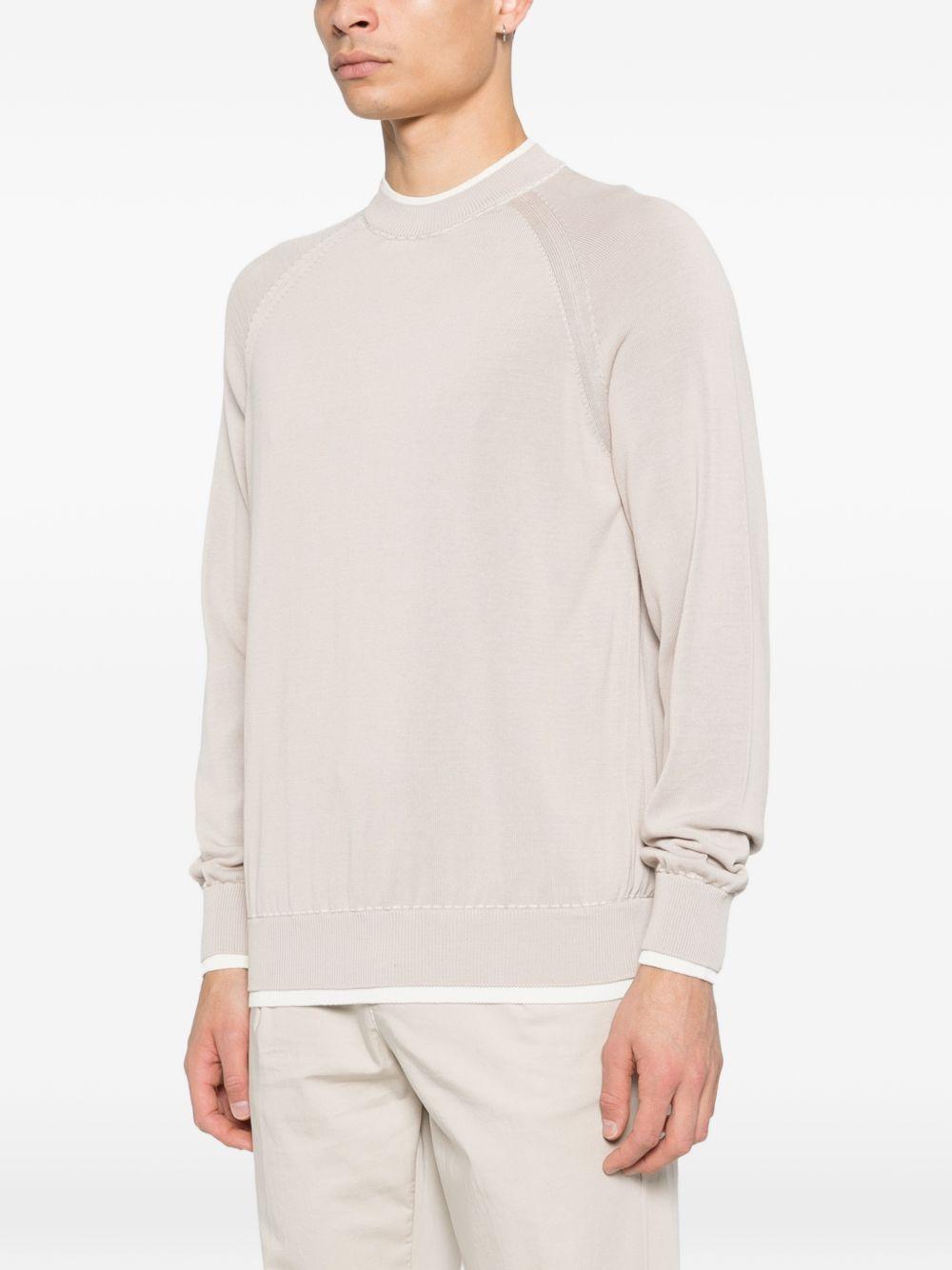 Maglia girocollo in fresco cotone M76MAGM28MAG0M015 0201 SABBIA BIANCO ELEVENTY