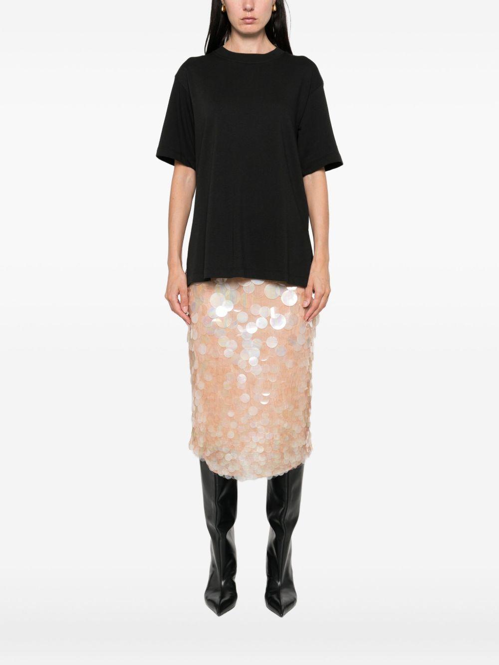 T-shirt con frange TEATINOMM13122 003 NERO SPORTMAX