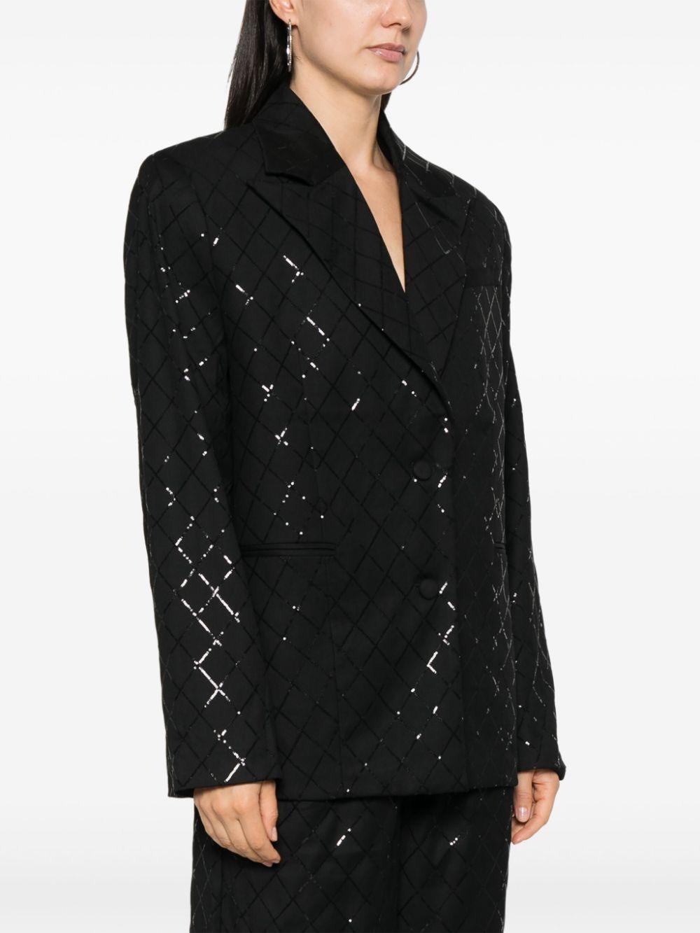 Blazer con paillettes 113325100 100 BLACK ROTATE