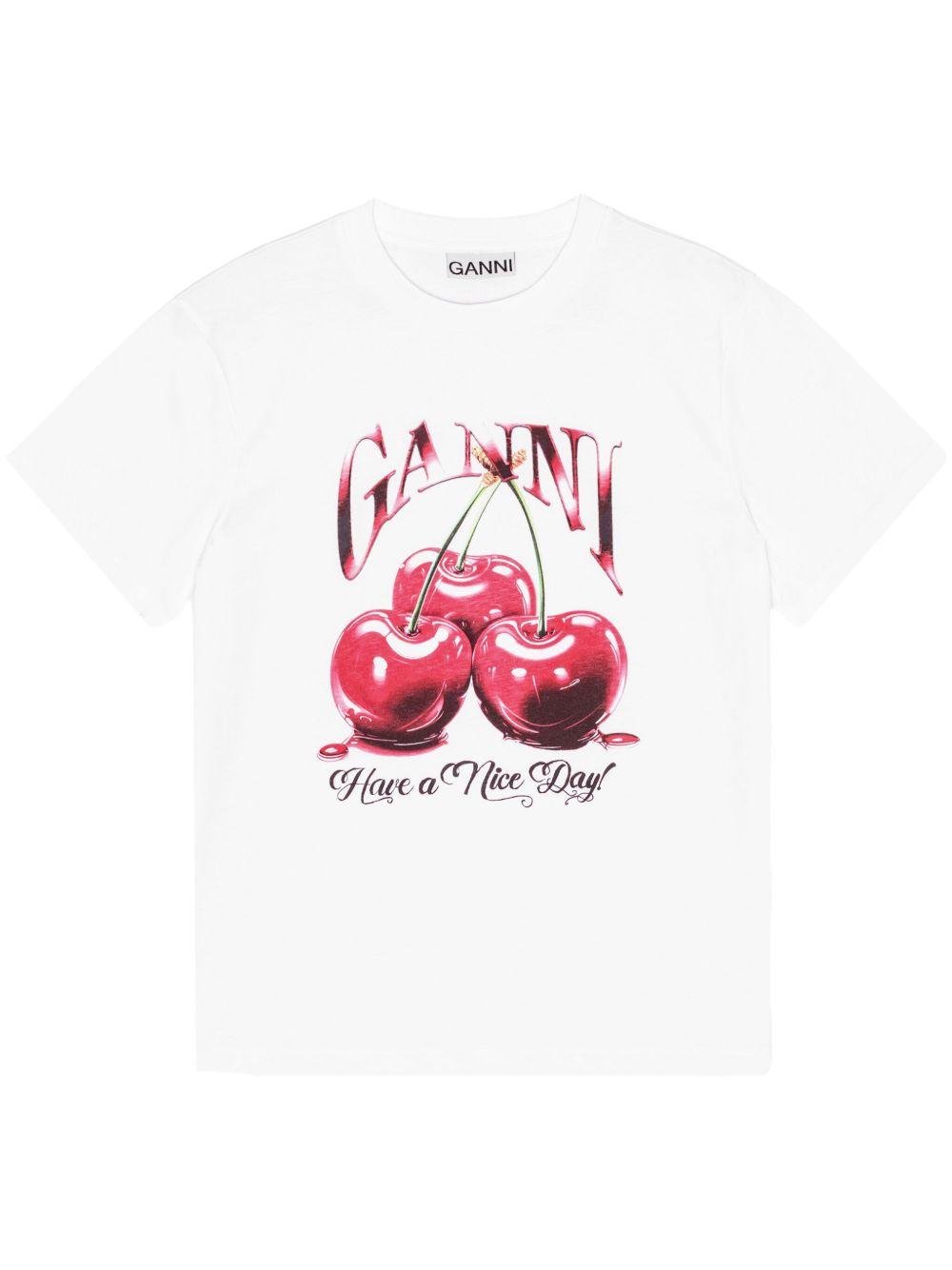 White Basic Jersey Cherry Relaxed T-shirt T4004 151 BRIGHT WHITE GANNI
