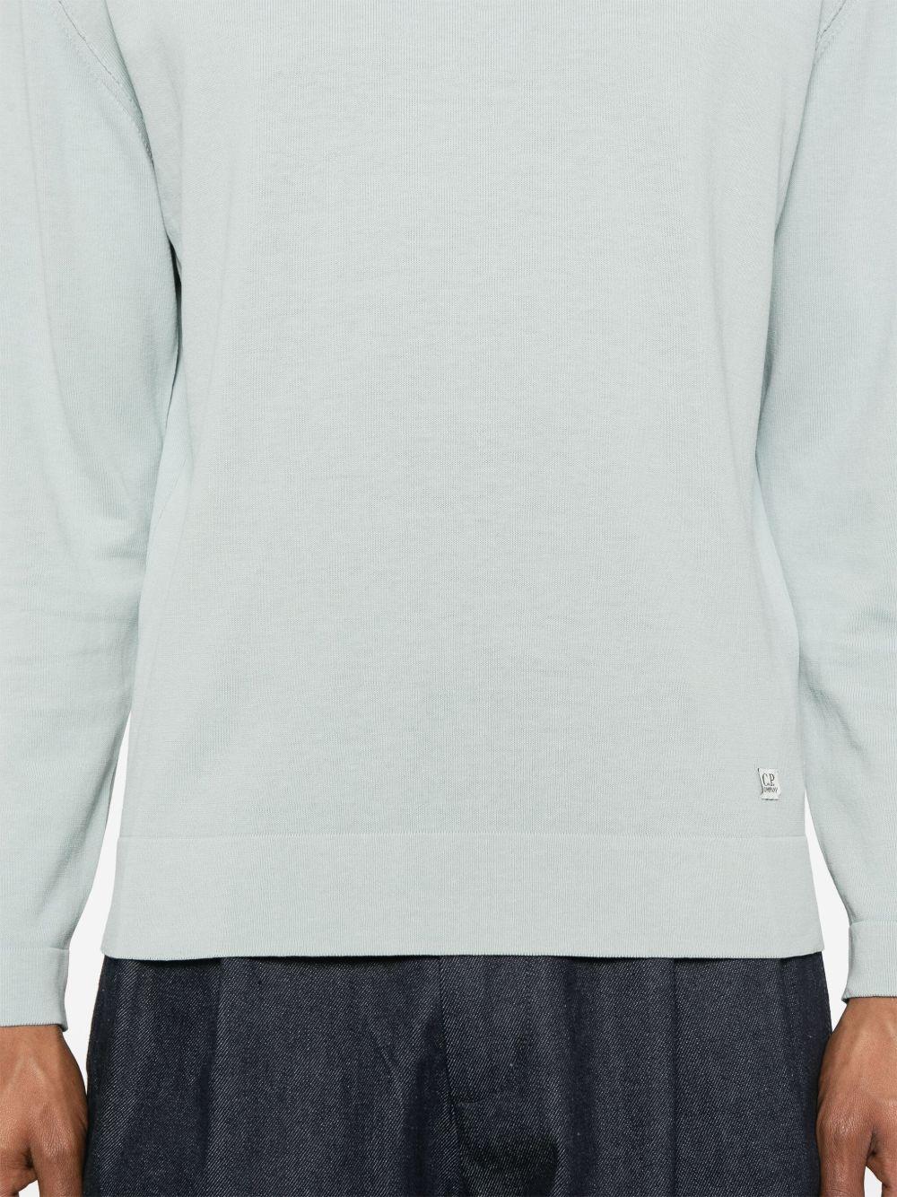 Cotton Crepe Crewneck Lens Knit 18CMKN089A006323O 800 BLUE FOX CP COMPANY