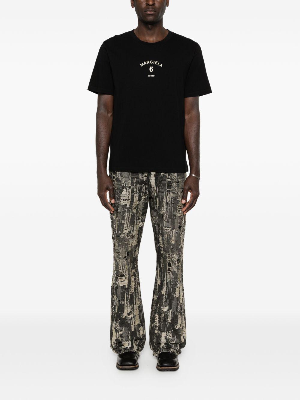 T-shirt nera con stampa logo SH2GC0038M20048 900 MM6 MAISON MARGIELA