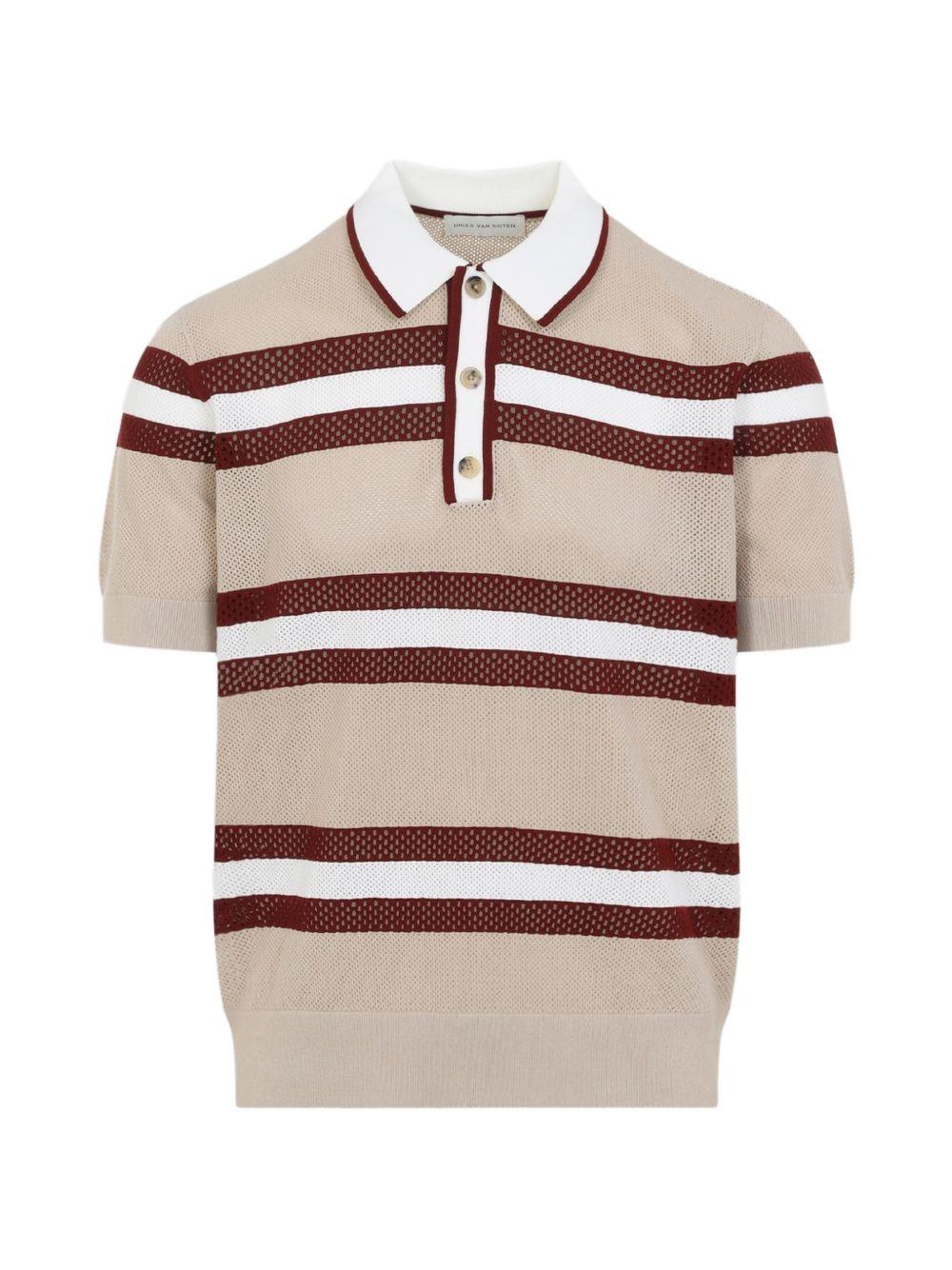 Striped Polo Shirt MERCYSTRIPE3701 103 BEIGE DRIES VAN NOTEN