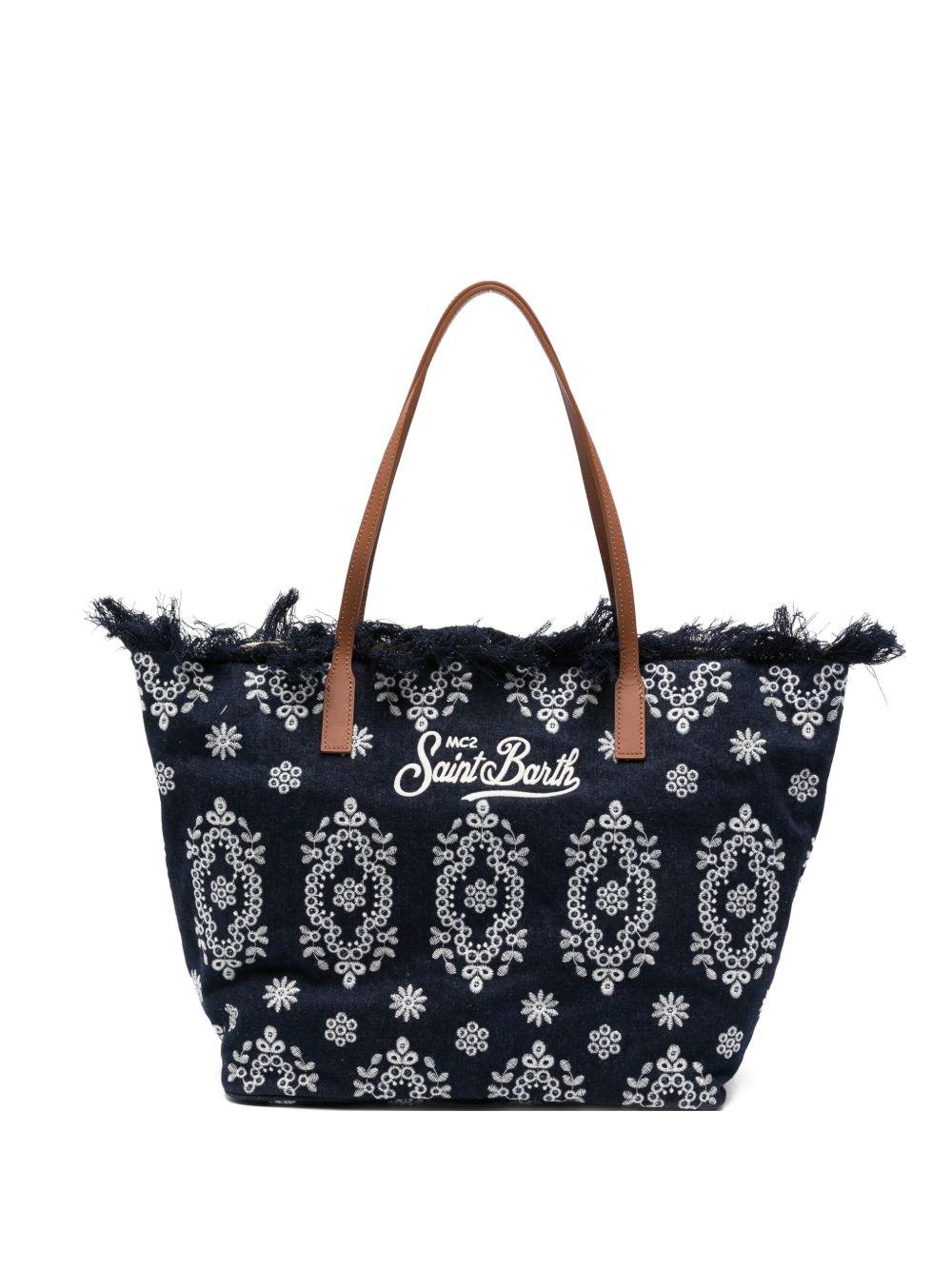 City Bag Midi Fringe CBF000101773L SANGALLO DENIN DARK MC2 SAINT BARTH